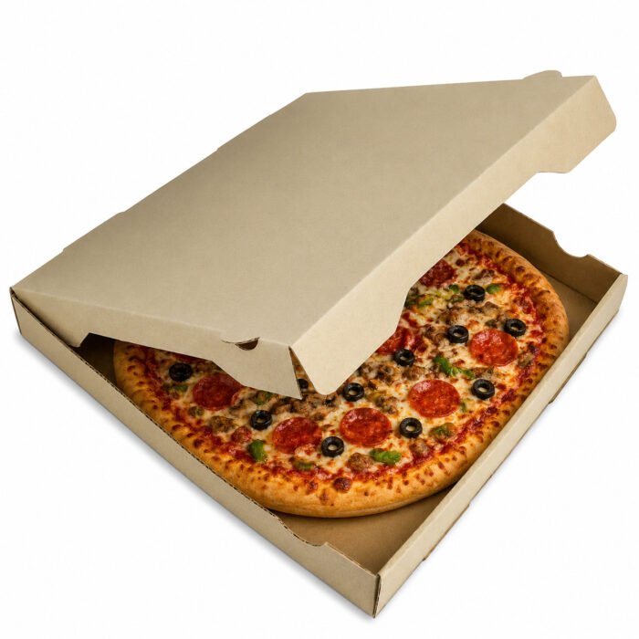 Boîte à pizza carton brun kraft