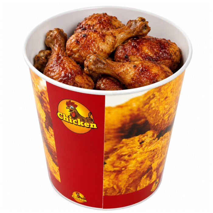Bucket poulet frit carton 16,5 cm – seau carton alimentaire certifié CE n°1935/2004