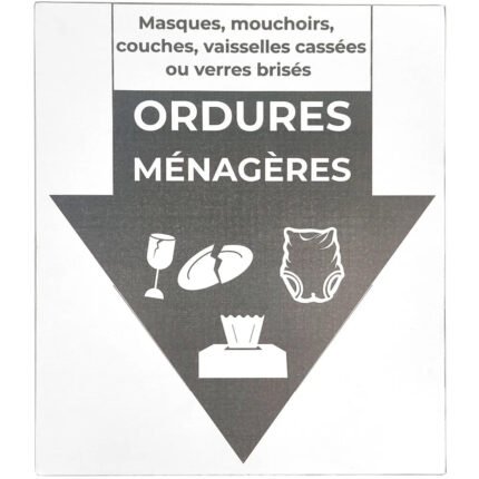 Conteneur Carton Tri Sélectif Gris - ordures ménagères