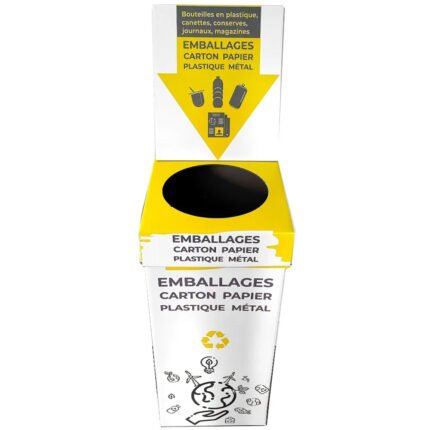 Conteneur Carton Tri Sélectif Jaune - carton, papier, plastique metal