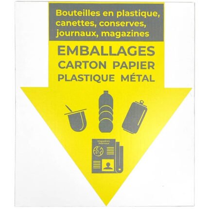 Conteneur Carton Tri Sélectif Jaune - carton, papier, plastique metal