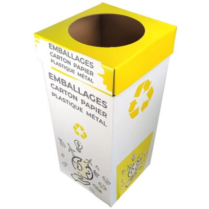 Conteneur Carton Tri Sélectif Jaune - carton, papier, plastique metal