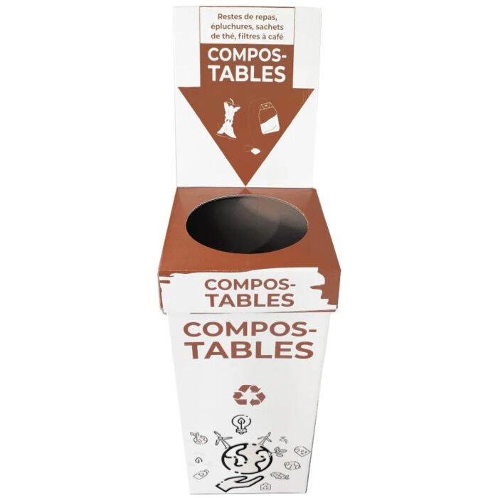 Conteneur Carton Tri Sélectif compostable Marron