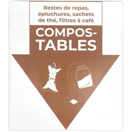 Conteneur Carton Tri Sélectif compostable Marron