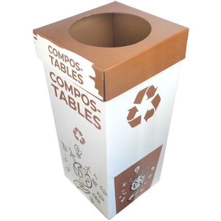 Conteneur Carton Tri Sélectif compostable Marron