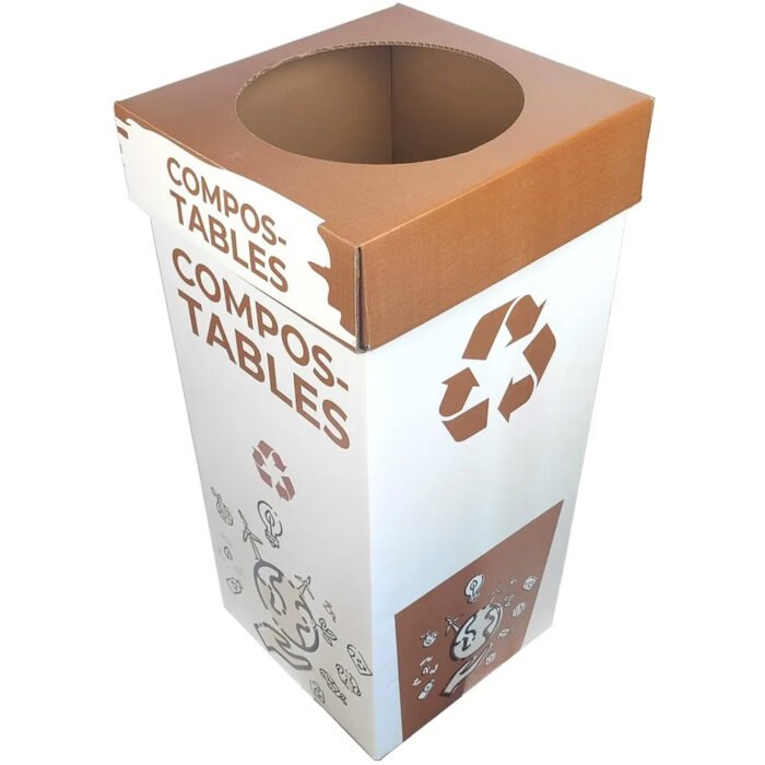 Conteneur Carton Tri Sélectif compostable Marron