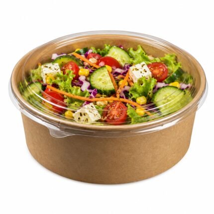 Saladier Kraft avec Couvercle Transparent