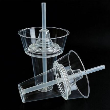 Gobelet snack bowl 470 ml en plastique transparent, vue détaillée